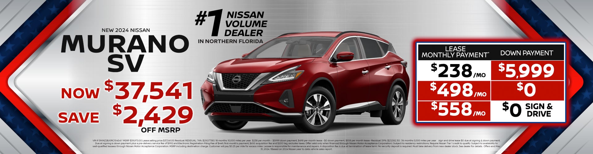 2024 Murano Lease for as low as $238 per month