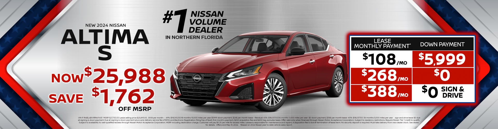 2024 Altima Lease for as low as $108 per month