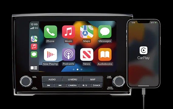Stay connected with a standard 8" touch-screen display 2023 Nissan Titan | Nissan of St. Augustine in St. Augustine FL