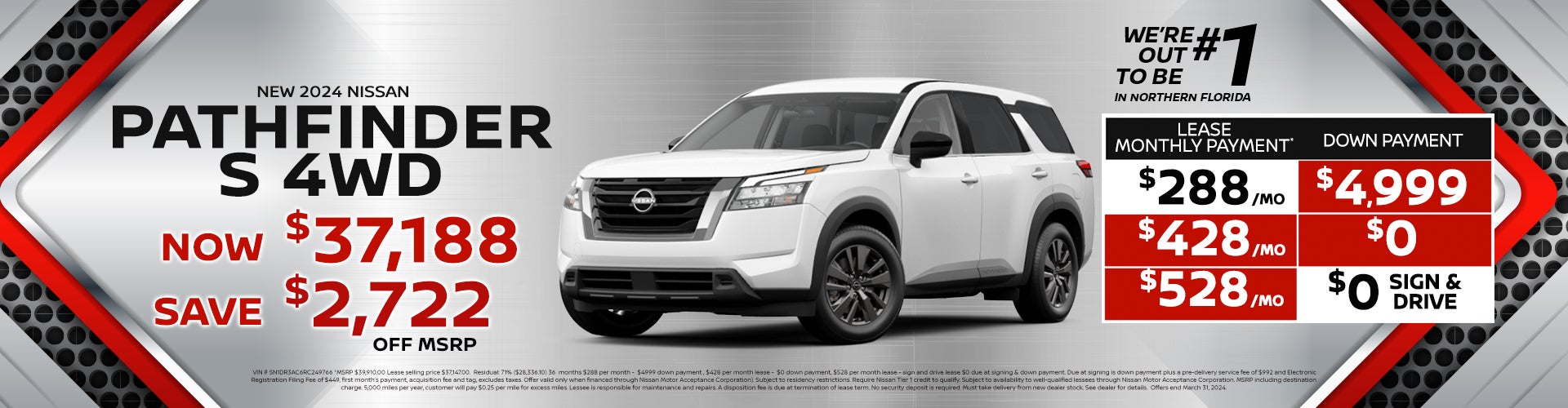 2024 Pathfinder Lease for as low as $348 per month