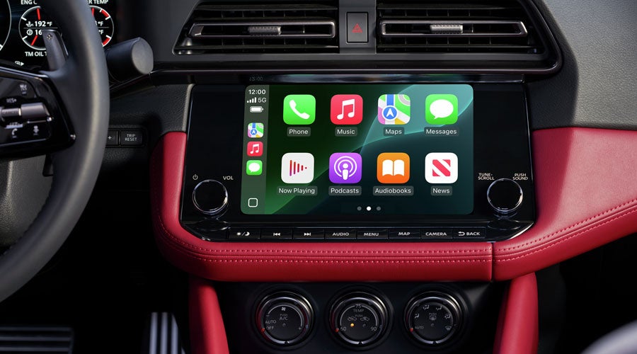 2025 Nissan Z center screen showing app icons