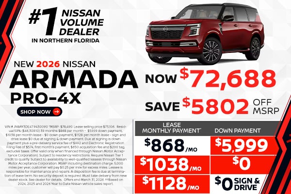 2026 Armada as low as $868 per month