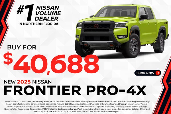 2025 FRONTIER PRO-4X  SELLING PRICE: $40,688.00