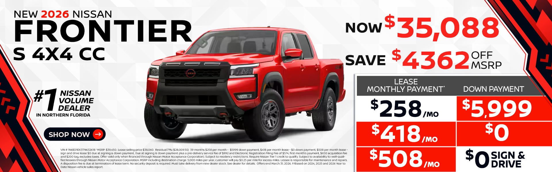 2026 Frontier as low as $258 per month