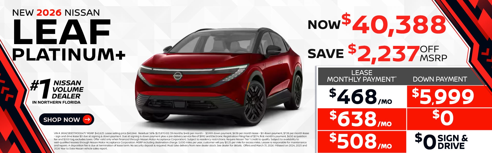 2026 Leaf as low as $468 per month