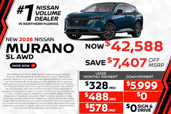 2026 Murano lease as low as $328 per month