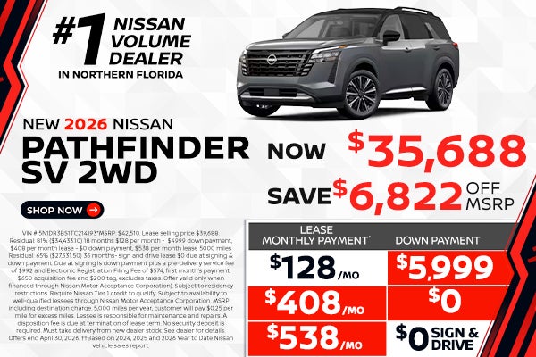 2026 Pathfinder lease as low as $128 per month
