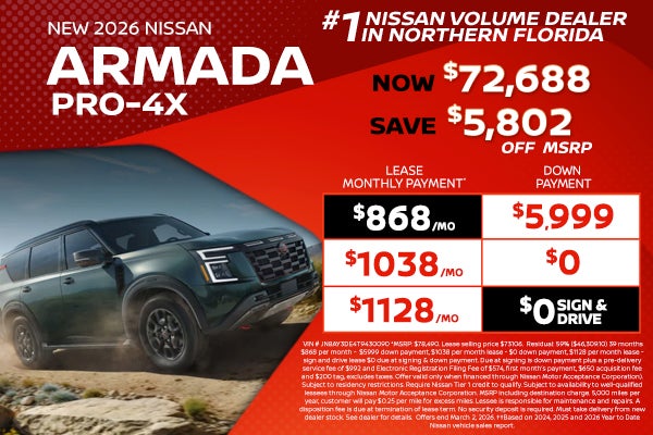 2026 Armada lease as low as $868 per month