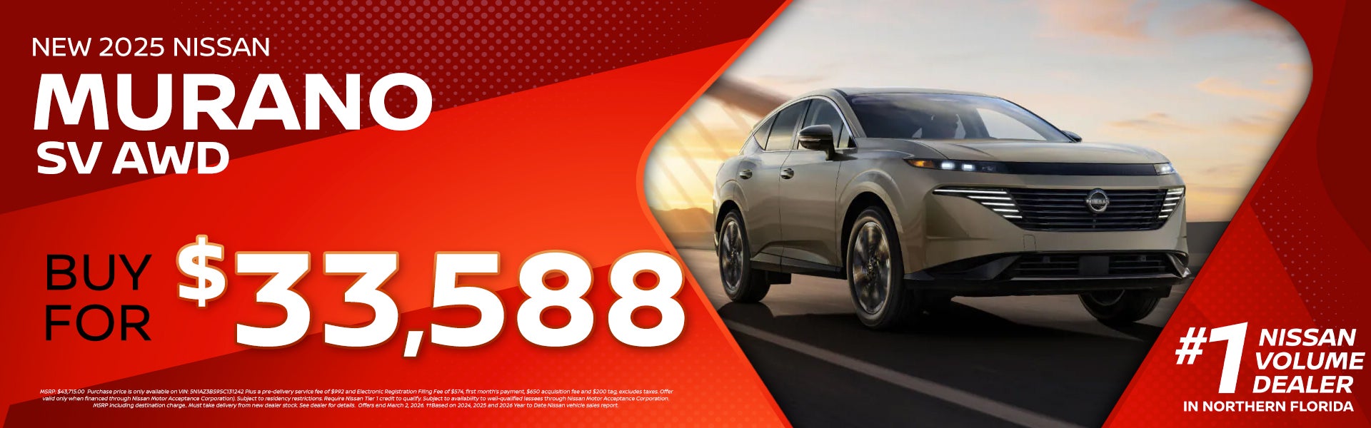 2025 Nissan Murano $33,588