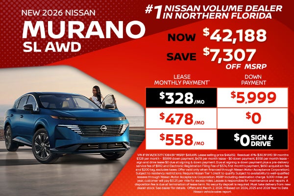 2026 Murano lease as low as $328 per month