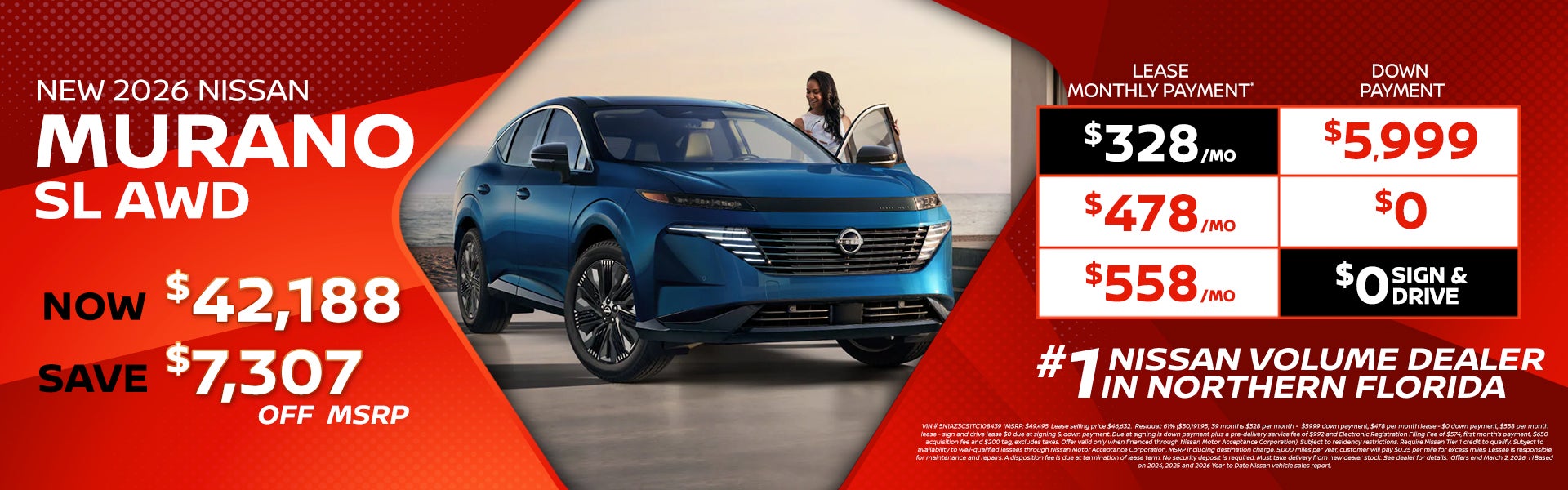 2026 Murano lease as low as $328 per month