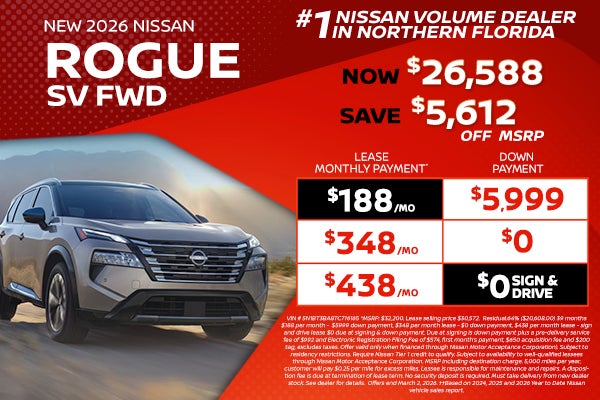 2026 Rogue lease as low as $188 per month