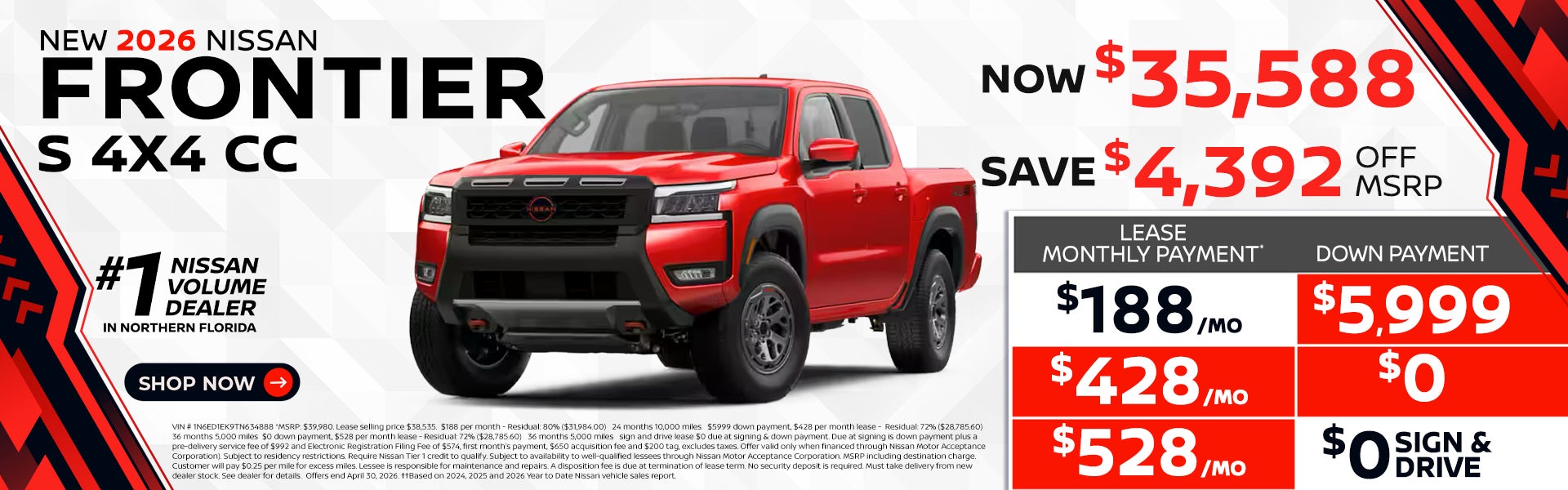 2026 Frontier lease as low as $268 per month