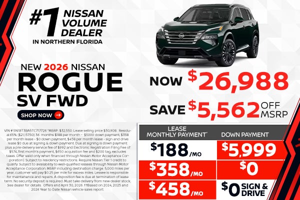 2026 Rogue lease as low as $188 per month